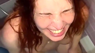 Spit on her face, piss in her mouth then face fucked