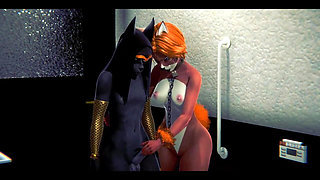 Furry Hentai - Anubis the Dogboy with a Foxygirl in a Toilet - Japanese Asian Manga Anime Film Game Porn