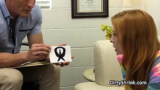 Nymph patient sees a dick in everything so she gets a hard one