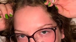 College girl Lina gets her first facial