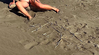 A hotwife and her cuckold on the beach