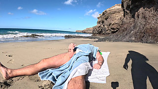 Risky Blowjob on the Beach From Stranger Hot MILF