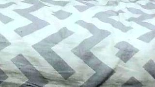 Slim Asian Babe Masturbates with Pink Dildo on Bedroom Bed