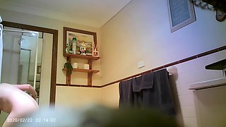 Disaster! Dumb Big Boobs Stepsister Caught Shaving Flashes Hairy Pussy and Taint