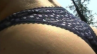 German Teen Is Washing Car in Her Panties