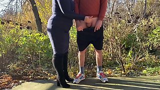 Mother in Law Tries Hard to Make Me Cum in a Park