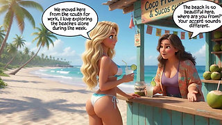 Married Blonde's Beach Tease Becomes Wild House Game with Husband and Young Men