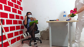 The Boss Subdues Her Employee and Ends up Fucking Him in the Office