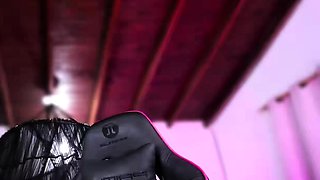 Blonde feet fetish babe clit stroking on the floor