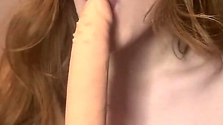 Blowjob on My Huge Dildo with a Bit of Deepthroat