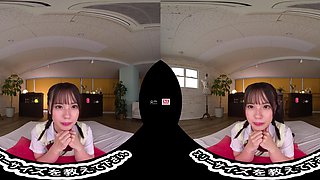 Cute asian teen passionate VR clip