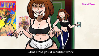 Toga and Ochako Bet on Who Could Fuck Deku First, and He Ended Up Between Both Their Tight Holes