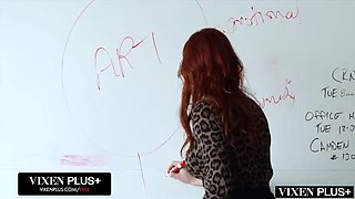 Maitland Ward Dominates Students in Dark Lesson - Big Tits, Blowjob & Doggystyle