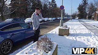 Vip4k. casual hardcore action of the bride in wedding clothes and stranger in the douche