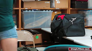 Seductive shoplifter fucks officer for freedom