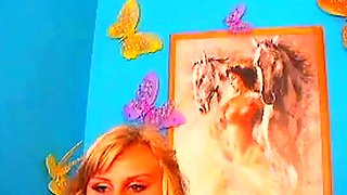 Curvy Blonde MILF's Webcam Striptease