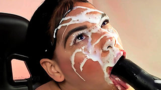 Deep Throat in a Hard Marathon "happy Ending Semen on My Pretty Face"