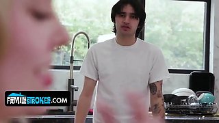 Coco and haley catch stepbro seeing and make him join their joy