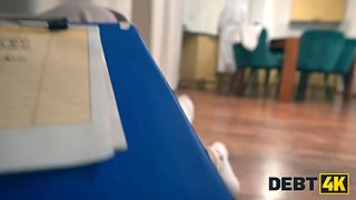 Debt4k. real russian escort was punished in anal and cunt after blowing in her room and having a debt