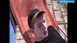 Asian gay rides my nerdy cock