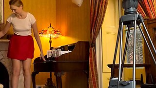 Amateur redhead milf alena strips and dances