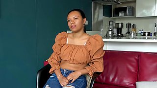 Pure latina teen on her first casting