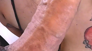 Hot Brunette Sucking My Cock Until She Drinks Thick Cum