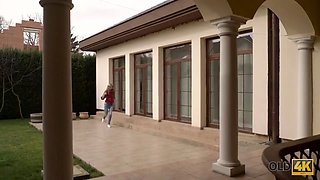 Old4k. kind old fellow invites blonda teen and entices her