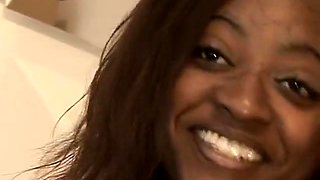 Amazing Big Boobed Ebony Shoots Her First Porn While She Masturbates