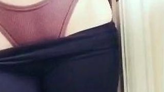 Amateur striptease and Solo masturbation