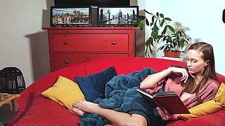 Sexy Czech dark-haired likes solo masturbation