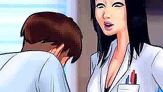 Summertime saga: MILF professor walks around the college with dildo in her pussy ep 73