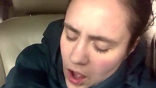 Hot Brunette MILF Masturbates & Cums Hard in Car - Public Sex Agony