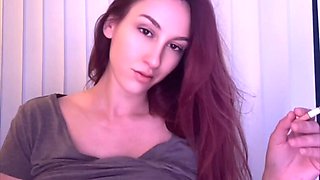Long hair Giant boobies Cougar Artemisia Love smoking and frolicking with her titties
