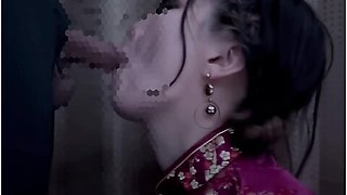 Female College Student Put On A Chinese Dress And Have A Blowjob And Cum In Mouth