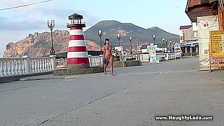Nude Stroll In Public - Naughty Lada