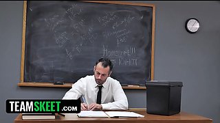 Real professor is balls deep inwards his best schoolgirl