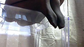 Asian Sweet Teen black sock masturbation