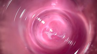 Camera Inside My Tight Creamy Pussy, Internal View of My Horny Vagina