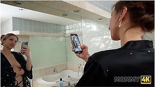 Sexy Milf Doesnt Care About Whats Going On Beyond Her Bathroom With Janet Alfano And Charlie Dean