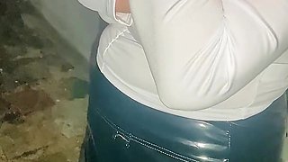 Public Exhib with Leash Plug and Latex Micro Skirt