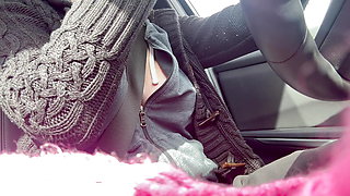 Italian Milf Artemisia Love Sexy long car Ride Big Boobs and Big Nipples flashing