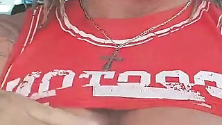 I Take Out My Tits and Fuck Myself in the Car so They Can See Me