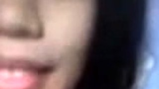 Skinny Asian Girl on a Video Call