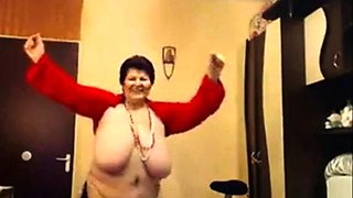 Big-Titted BBW Granny Dances on Webcam