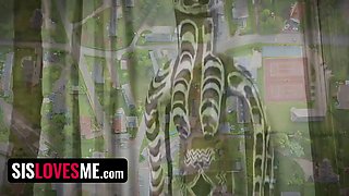 Ghost step-sisters chase a random guy because he has a large cock and they want to rail it to hell