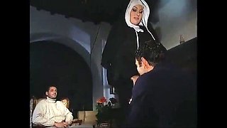 Horny Italian Nun Gets Anal Creampie in Shameless Threesome Fuck