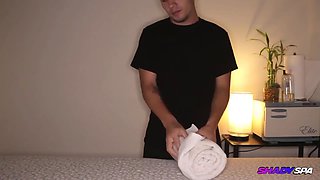 Blonde Spa Slut Milks Cock with Happy Ending Cum