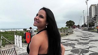 Gorgeous brunette babe fucked hardcore in the bathroom