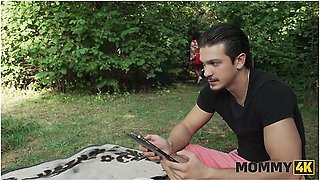 Horny Stepmommy Is Too Sneaky And Used Her Chance To Fuck A Young Cock Hard On The Grass With Valentina Sierra And Joe Di Marco